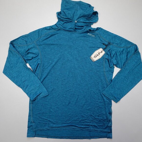 NRS Mens Silkweight Varial Hoodie Poseidon Blue Sun/Rafting/River Shirt NEW $90 - Picture 2 of 16